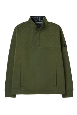 Joules Green Darrington Quarter Zip Sweatshirt -Fashion Men Shop D24950s7