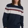 Springfield Blue Placement Stripe Jumper -Fashion Men Shop D26362s