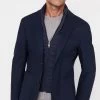 Cortefiel Blue Lined Jersey Knit Blazer