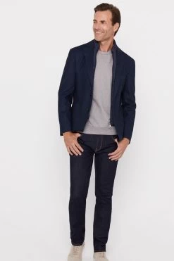 Cortefiel Blue Lined Jersey Knit Blazer 8 Cortefiel Blue Lined Jersey Knit Blazer -Fashion Men Shop D26453s3