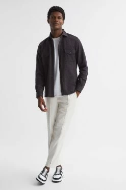 Reiss Grisham Slim Fit Flecked Overshirt 11 Reiss Grisham Slim Fit Flecked Overshirt -Fashion Men Shop D28 630s3