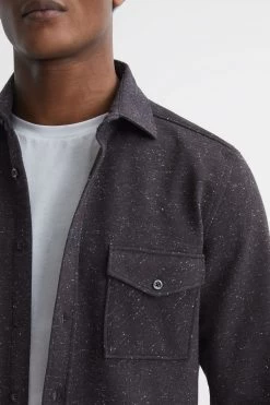 Reiss Grisham Slim Fit Flecked Overshirt 12 Reiss Grisham Slim Fit Flecked Overshirt -Fashion Men Shop D28 630s4