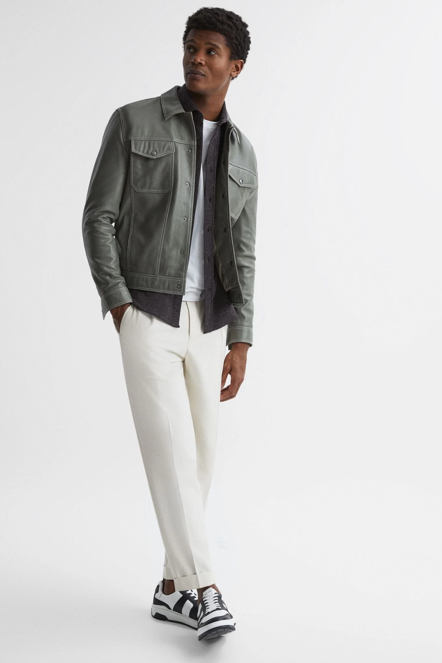 Reiss Grisham Slim Fit Flecked Overshirt 9 Reiss Grisham Slim Fit Flecked Overshirt - Image 7