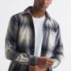 Reiss Frey Long Sleeve Brushed Checked Overshirt 1 Reiss Frey Long Sleeve Brushed Checked Overshirt -Fashion Men Shop D29 781s