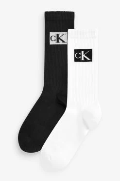 Calvin Klein White Trainer Badge Socks 2 Pack