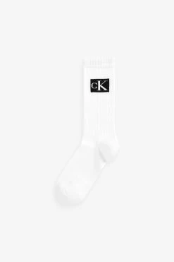 Calvin Klein White Trainer Badge Socks 2 Pack -Fashion Men Shop D36183s3