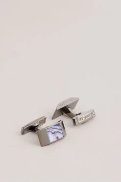 Ted Baker Grey Presus Col Semi Precious Cufflinks
