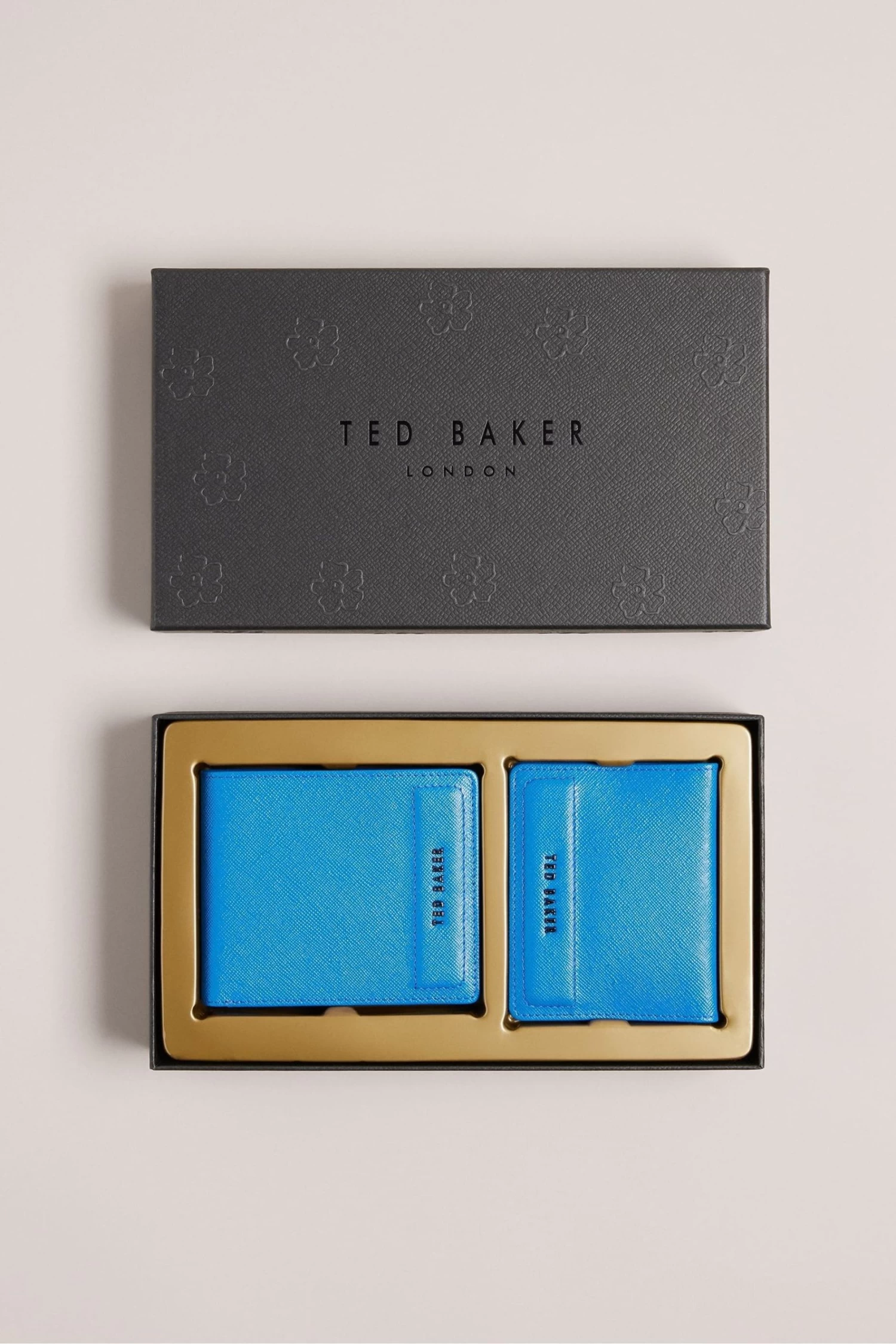 Ted Baker Blue Audar Saffiano Wallet And Card Holder Set 3 Ted Baker Blue Audar Saffiano Wallet And Card Holder Set