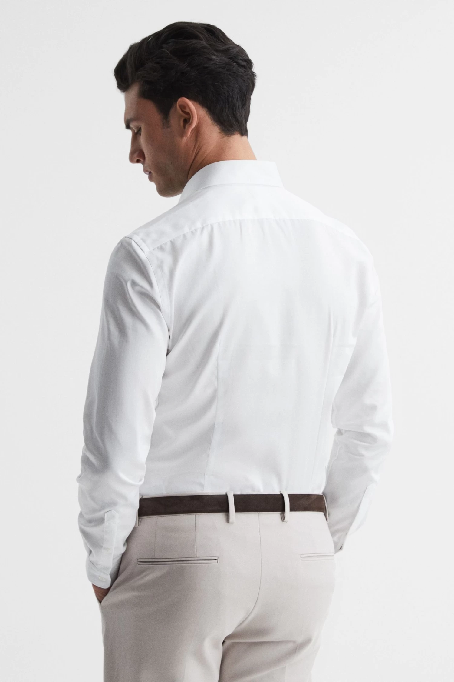 Reiss Remote Cotton Satin Slim Fit Shirt 7 Reiss Remote Cotton Satin Slim Fit Shirt - Image 5