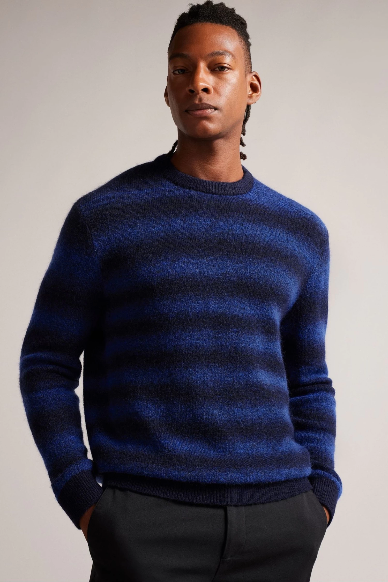 Ted Baker Abulti Blue Regular Striped Crew Neck Sweater 3 Ted Baker Abulti Blue Regular Striped Crew Neck Sweater