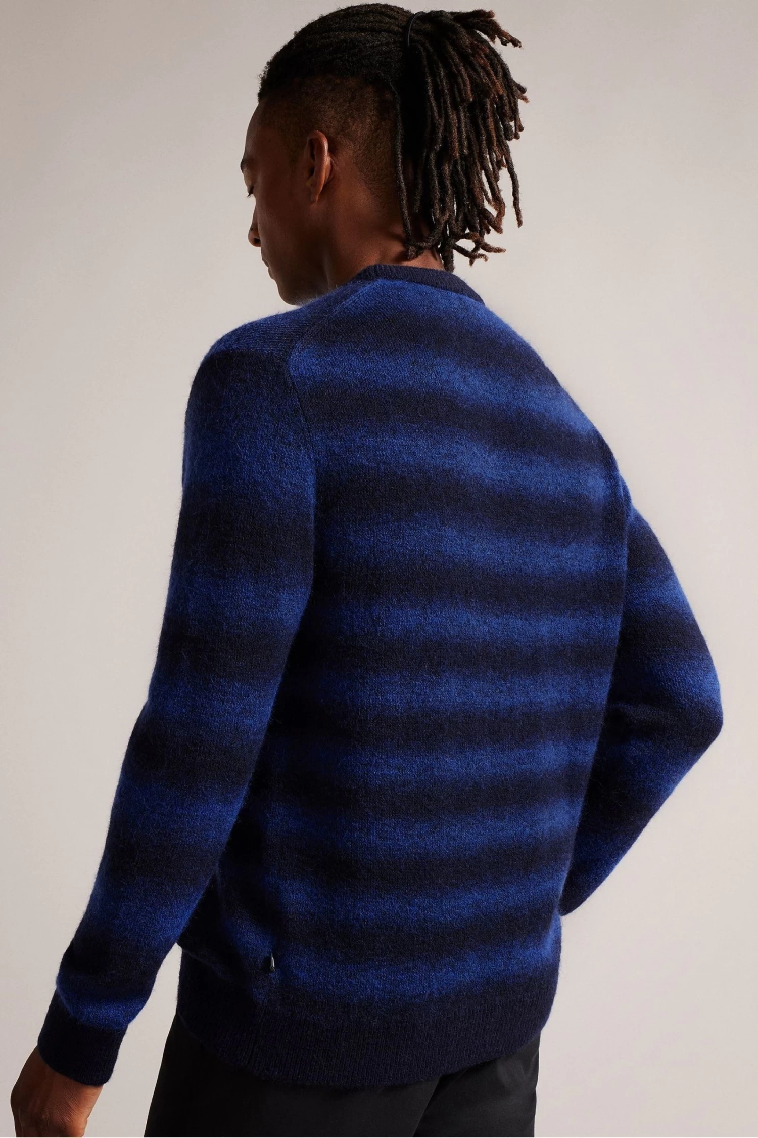 Ted Baker Abulti Blue Regular Striped Crew Neck Sweater 4 Ted Baker Abulti Blue Regular Striped Crew Neck Sweater - Image 2