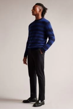 Ted Baker Abulti Blue Regular Striped Crew Neck Sweater 11 Ted Baker Abulti Blue Regular Striped Crew Neck Sweater -Fashion Men Shop D44190s3