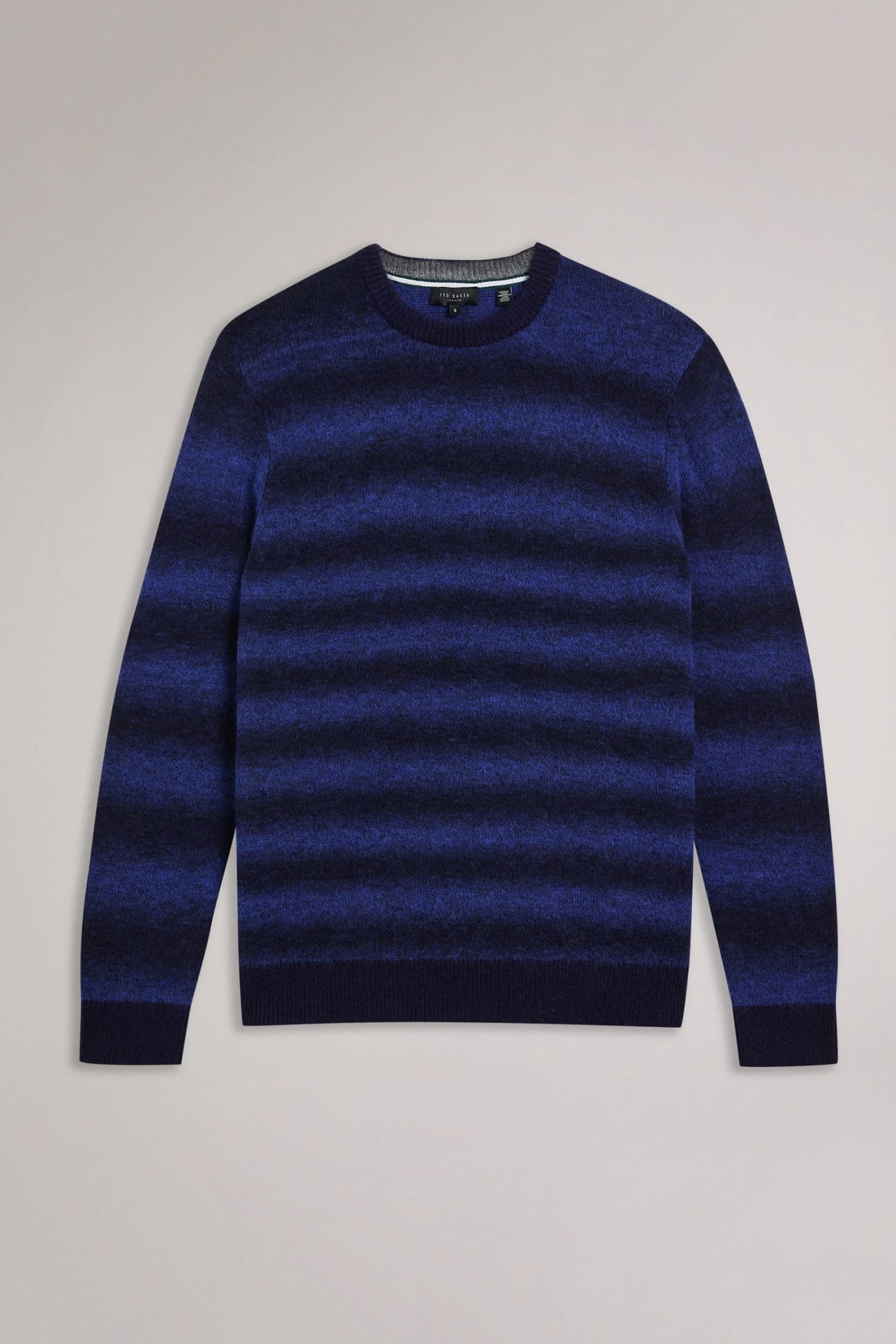 Ted Baker Abulti Blue Regular Striped Crew Neck Sweater 9 Ted Baker Abulti Blue Regular Striped Crew Neck Sweater - Image 7