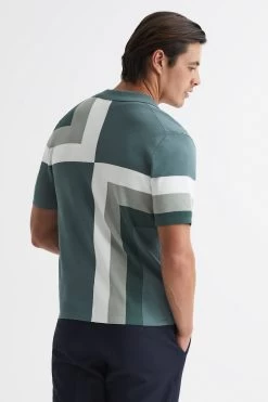 Reiss Suffolk Cuban Collar Colourblock Shirt -Fashion Men Shop D50 915s5