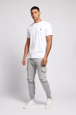 U.S. Polo Assn. Mens Grey Cargo Pocket Joggers -Fashion Men Shop D51215s3