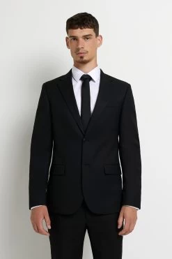 River Island Skinny Black Twill Suit: Jacket