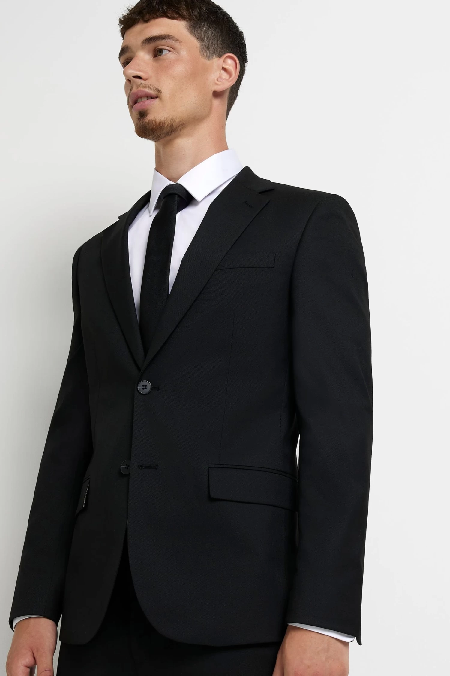 River Island Skinny Black Twill Suit: Jacket 6 River Island Skinny Black Twill Suit: Jacket - Image 4