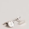 Ted Baker Founded Silver Tone Compass Cufflinks