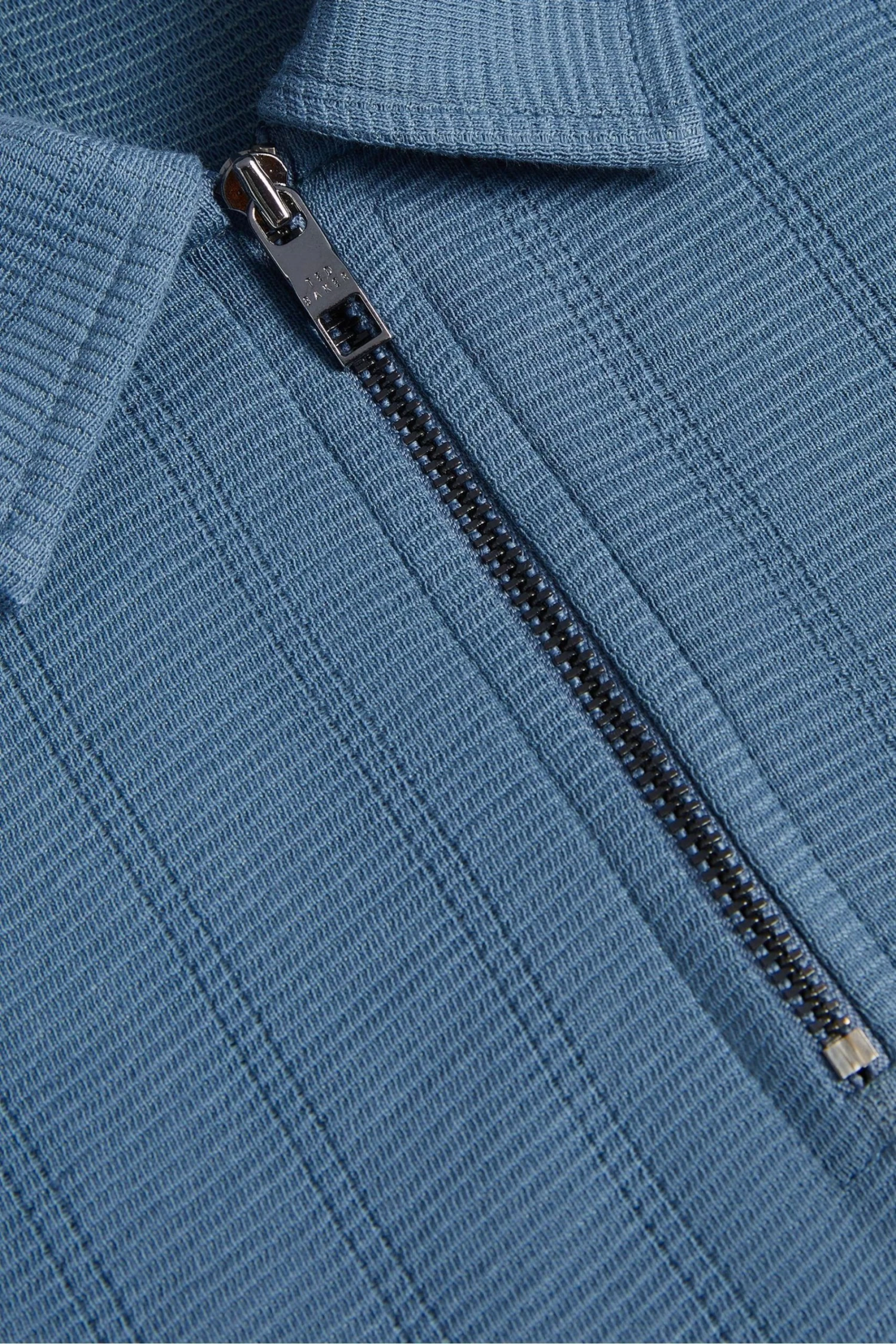 Ted Baker Blue Abloom Short Sleeve Regular Polo Shirt With Zip 7 Ted Baker Blue Abloom Short Sleeve Regular Polo Shirt With Zip - Image 5