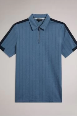 Ted Baker Blue Abloom Short Sleeve Regular Polo Shirt With Zip 15 Ted Baker Blue Abloom Short Sleeve Regular Polo Shirt With Zip -Fashion Men Shop D54434s7
