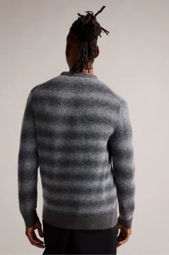 Ted Baker Grey Abulti Long Sleeve Regular Striped Crew Neck Jumper 10 Ted Baker Grey Abulti Long Sleeve Regular Striped Crew Neck Jumper -Fashion Men Shop D54438s2