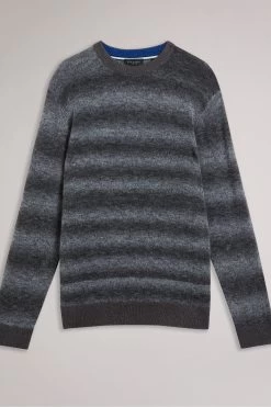 Ted Baker Grey Abulti Long Sleeve Regular Striped Crew Neck Jumper 13 Ted Baker Grey Abulti Long Sleeve Regular Striped Crew Neck Jumper -Fashion Men Shop D54438s5