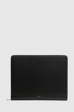 Reiss Declan Saffiano Leather Folio