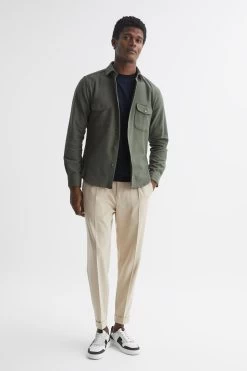 Reiss Burley Textured Twin Pocket Overshirt -Fashion Men Shop D56875s3