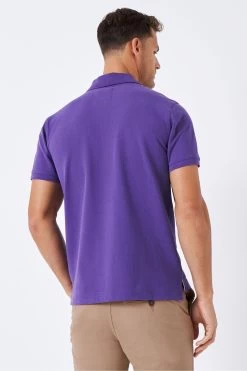 Crew Clothing Dark Purple Cotton Classic Polo Shirt -Fashion Men Shop D59494s2