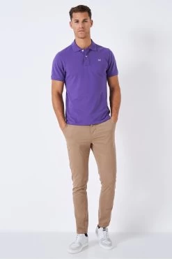 Crew Clothing Dark Purple Cotton Classic Polo Shirt -Fashion Men Shop D59494s3