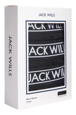 Jack Wills White Daundley Boxers 3 Pack -Fashion Men Shop D59523s3