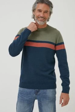 FatFace Braunton Chest Stripe Crew Jumper