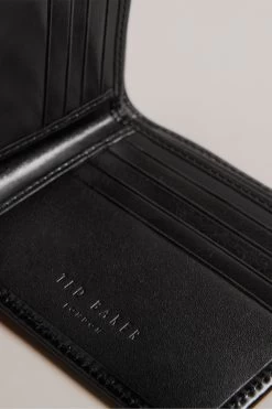 Ted Baker Tenary Laser Etched Bifold Black Wallet -Fashion Men Shop D62381s3