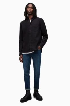 AllSaints Black Arden Long Sleeves Shirt -Fashion Men Shop D63281s3