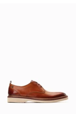Base London Woody Lace Up Brown Derby Shoes