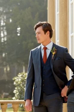 Skopes Warner Recycled Tailored Fit Blue Suit: Jacket