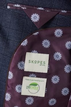 Skopes Warner Recycled Tailored Fit Blue Suit: Jacket -Fashion Men Shop D64 290s4