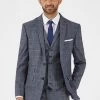 Skopes Acaro Grey Check Tailored Fit Sustainable Suit: Jacket -Fashion Men Shop D64 291s
