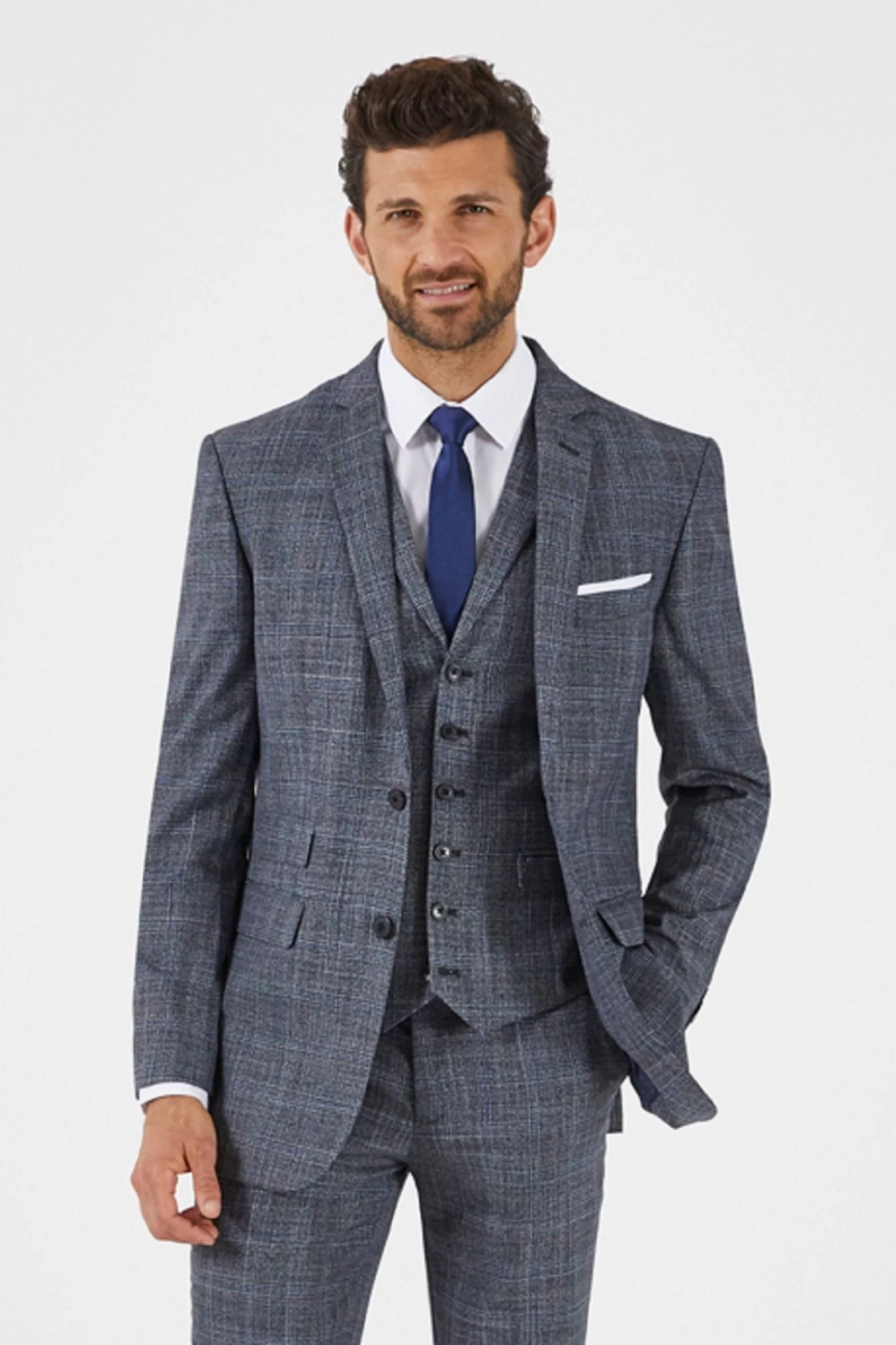 Skopes Acaro Grey Check Tailored Fit Sustainable Suit: Jacket 4 Skopes Acaro Grey Check Tailored Fit Sustainable Suit: Jacket - Image 2