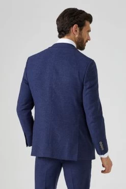 Skopes Jude Navy Blue Tweed Tailored Fit Suit Jacket -Fashion Men Shop D64 293s3