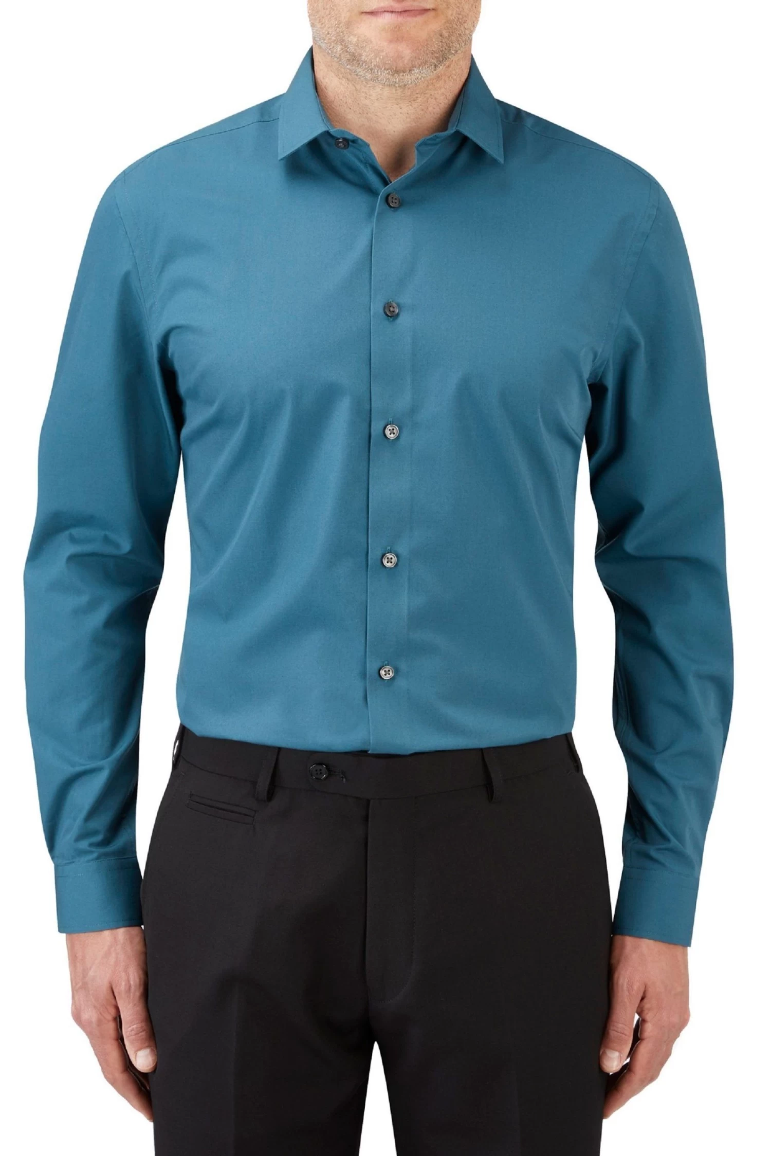 Skopes Blue Recycled Slim Fit Teal Formal Shirt 3 Skopes Blue Recycled Slim Fit Teal Formal Shirt