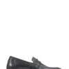 Pavers Black Wide Fit Leather Penny Loafers -Fashion Men Shop D64534s