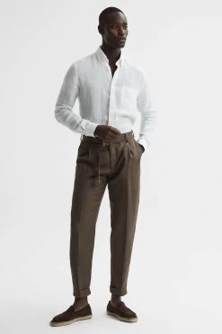 Reiss Queens Slim Fit Linen Oxford Shirt 11 Reiss Queens Slim Fit Linen Oxford Shirt -Fashion Men Shop D65 825s3