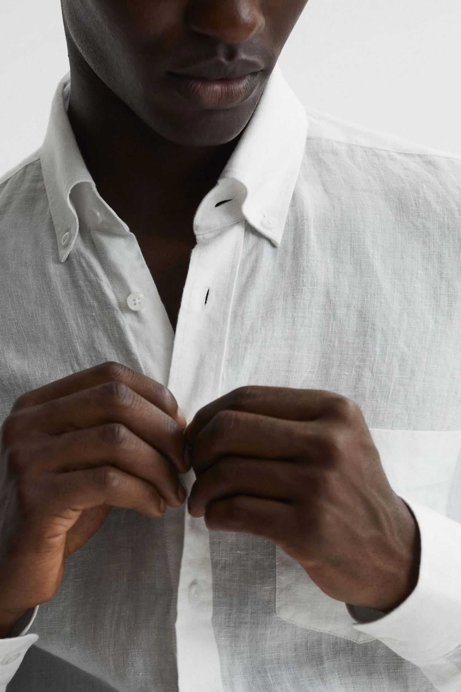 Reiss Queens Slim Fit Linen Oxford Shirt 9 Reiss Queens Slim Fit Linen Oxford Shirt - Image 7