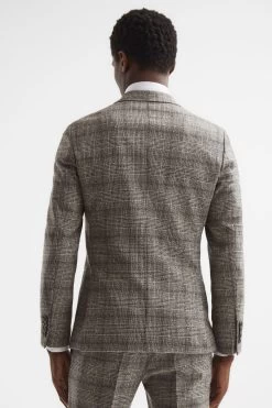 Reiss Alfredo Slim Fit Double Breasted Prince Of Wales Check Blazer -Fashion Men Shop D65 852s5