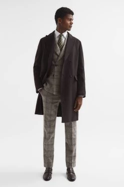 Reiss Alfredo Slim Fit Double Breasted Prince Of Wales Check Blazer -Fashion Men Shop D65 852s7