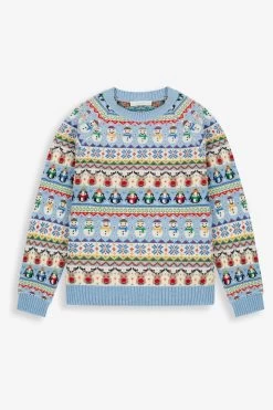 Jojo Maman Bebe JoJo Maman Bébé Men's Snowman Fair Isle Jumper -Fashion Men Shop D66855s3