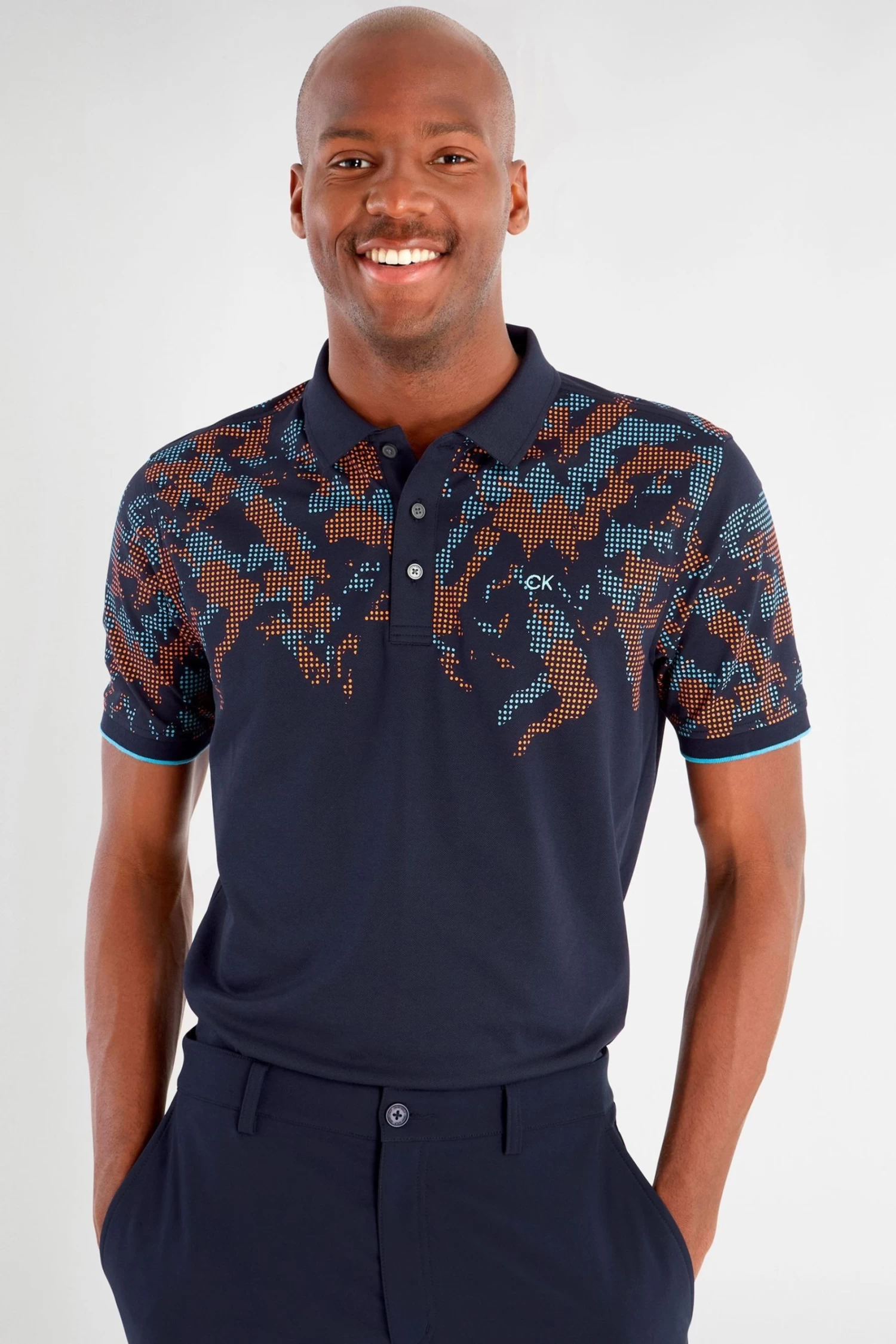 Calvin Klein Golf Blue Nashua Printed Polo Shirt 3 Calvin Klein Golf Blue Nashua Printed Polo Shirt