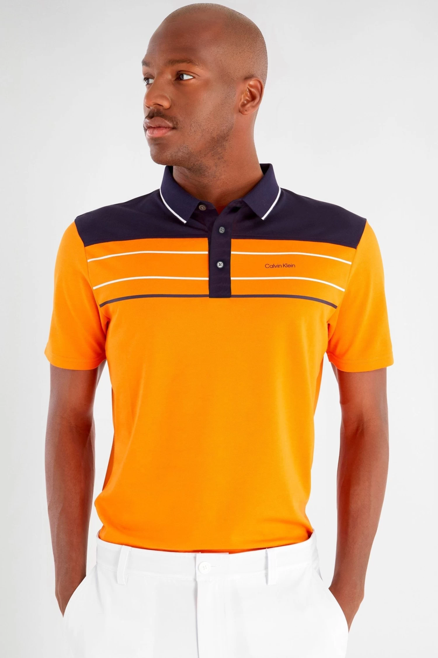 Calvin Klein Golf Orange Blackwater Polo Shirt 4 Calvin Klein Golf Orange Blackwater Polo Shirt - Image 2