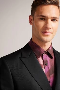 Ted Baker Lagan Black Slim Fit Double Breasted Suit: Jacket -Fashion Men Shop D71493s3